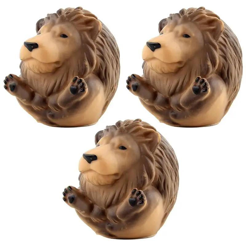 Lion 3 шт. милые плавающие модели животных, игрушки, восхитительные Мультяшные виниловые игрушки-животные, сжимающие звук, для купания, играющие в водные игрушки - Цвет: Lion