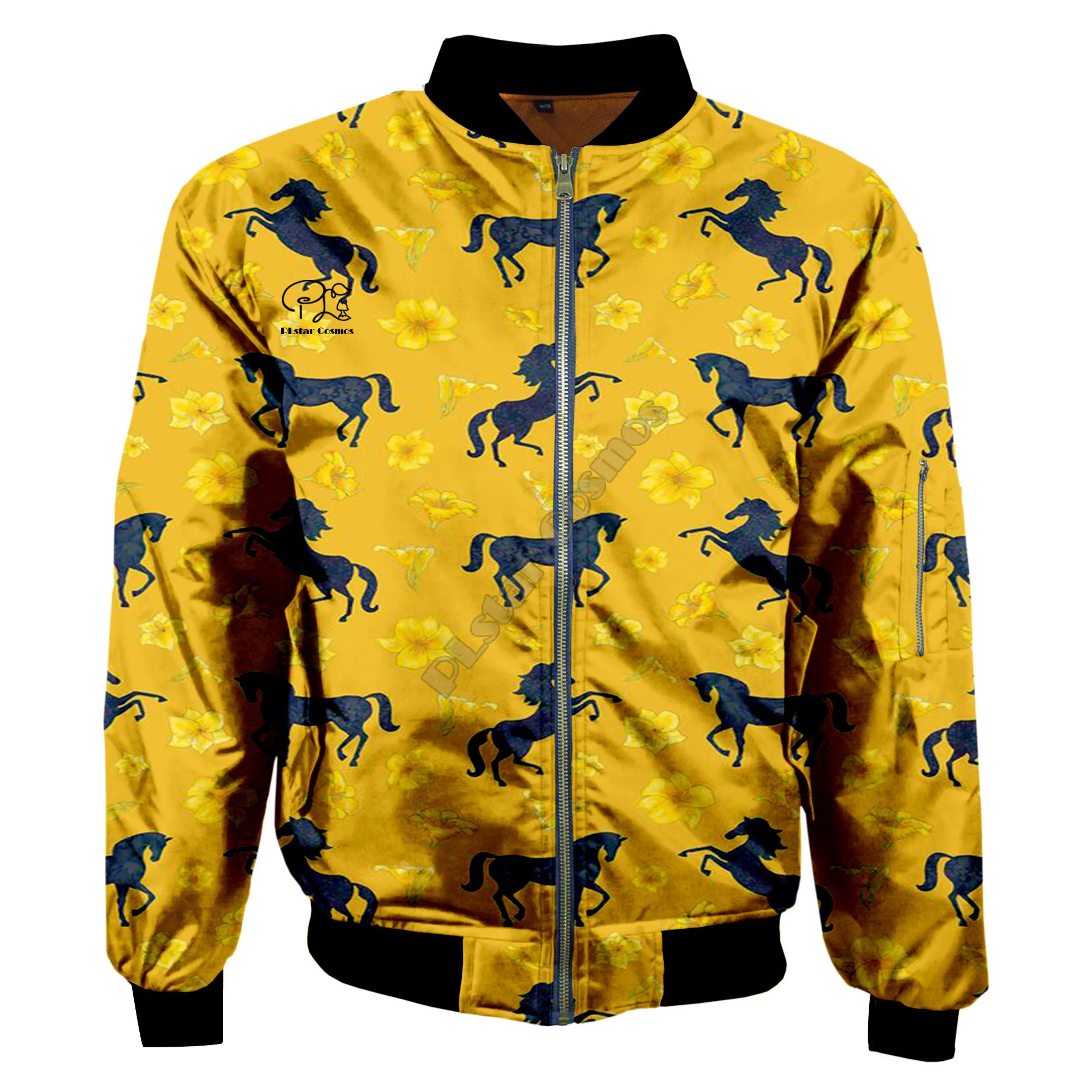 Jacket PLstar Космос Новая мода Повседневное 3Dfullprint унисекс Для мужчин/Для женщин сильнее лошадь животных застежки-молнии/бомберы/толстовки с капюшоном/худи s-7 - Цвет: Jacket