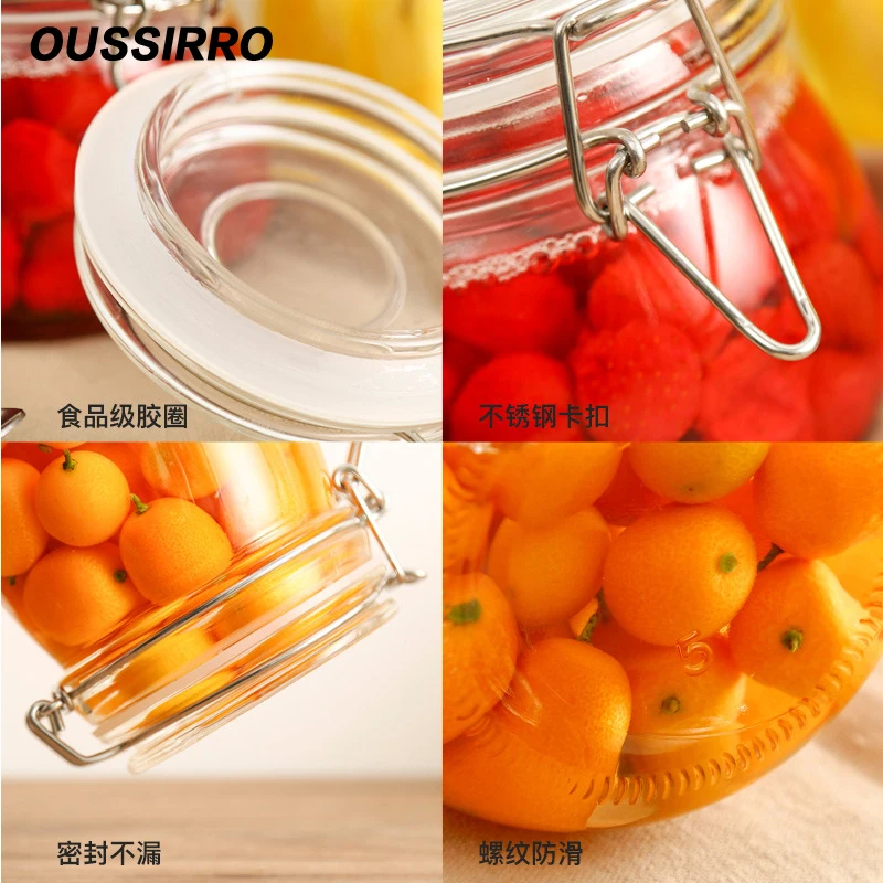 Банки с крышкой для меда большой емкости 1 шт. 500 750 1000 1500|glass storage bottles|storage bottlejar with lid