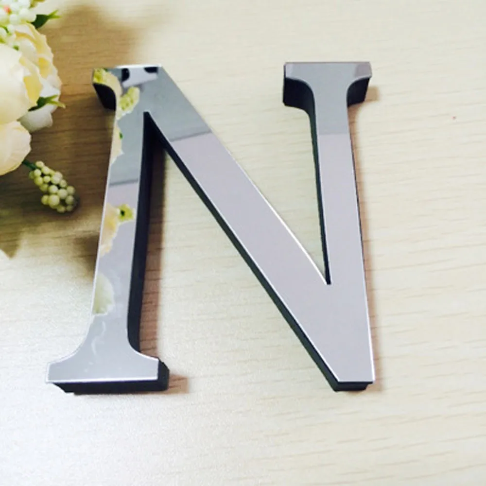 Буквы имя 3D зеркальные настенные наклейки букв алфавита Свадебные буквы "Love" Английский домашний декор логотип для черный/золото/серебро