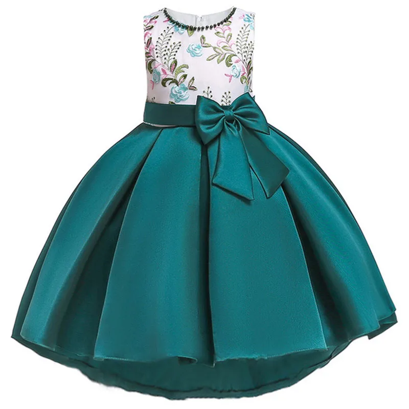 Flower Girls Dress For Girls Kids Clothing Beaded embroidery Wedding Dresses For Children Party Trailing Custumes