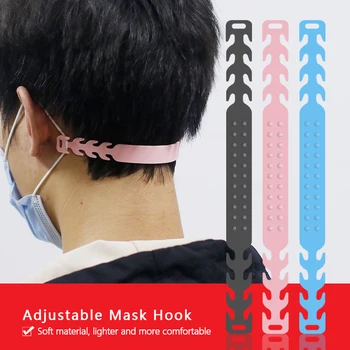 

4PCS mask ear strap hook Adjustable Mask Buckle Anti-Slip Drop Ear Grips Extension Hook Elastic Strap Tensioner Mask ear Hook