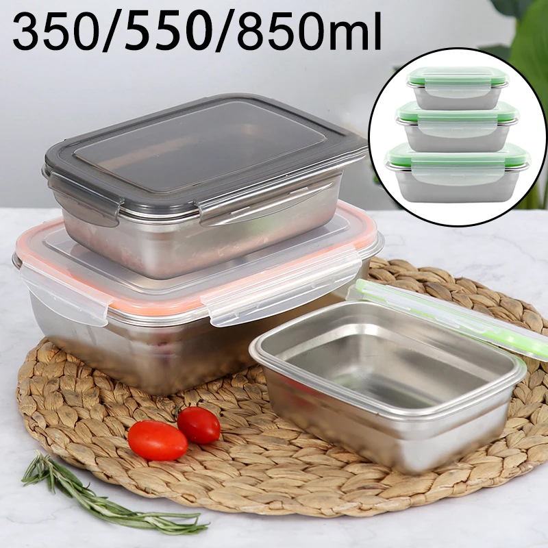 Контейнер для еды Bento из нержавеющей стали, контейнер для хранения еды, путешествий, кемпинга, для офисных работников