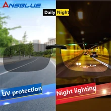 ANSBLUE Polarized Sun Glasses Clip On Sunglasses Driving Night Vision Lenses Plastic Case Anti-UVA400 Shades For Women Men Resin