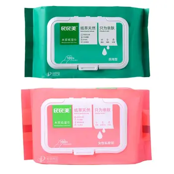 

100Pcs Disposable Flushable Wrapped Wipes Degradable Butt Wipes with Aloe Hygiene Private Cleaning for at-Home Use