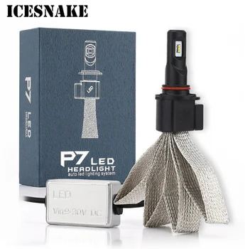 

ICESNAKE Car LED Headlight with Braid Radiating P7 9600LM Lamp Bulb H1 H3 H4 H7 H11 H13 880/H27 9004 HB3 9006/HB4 HB5 Light