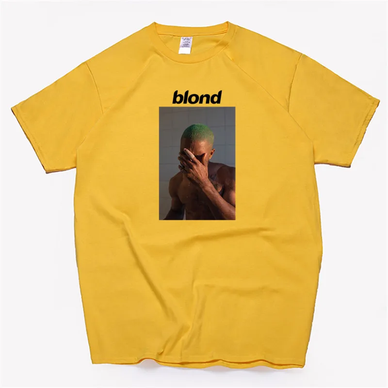 Мужская футболка Frank Ocean Blonde хип-хоп Rap, футболка унисекс, хлопок, футболка Homme Singer Harajuku, рубашка - Цвет: T99B-yellow