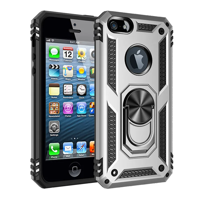 thumbnail image 1 of Funda de silicona con anillo magnético para iPhone, carcasa para iPhone 5s, 5 se, 2016, 2020, 2022, 13 Pro Max, 12, 11, se, 2016, 5 S, 5G, 4,0", 1 of 5