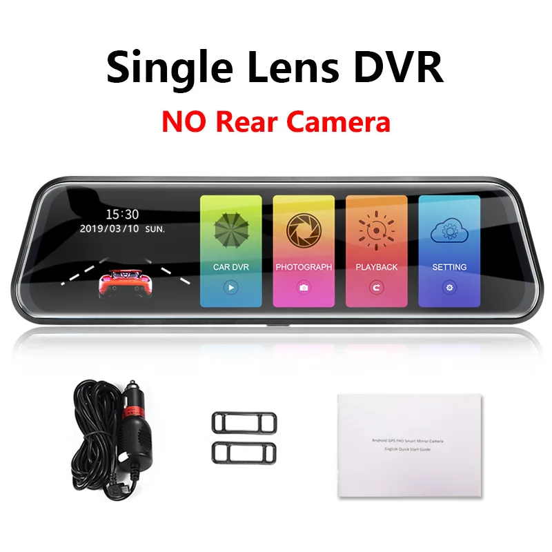 10 ''зеркало заднего вида 1080P сенсорный экран камера для машины DVR SD/TF AV-Out циклическая запись ночного видения двойной объектив g-сенсор - Название цвета: No backup camera
