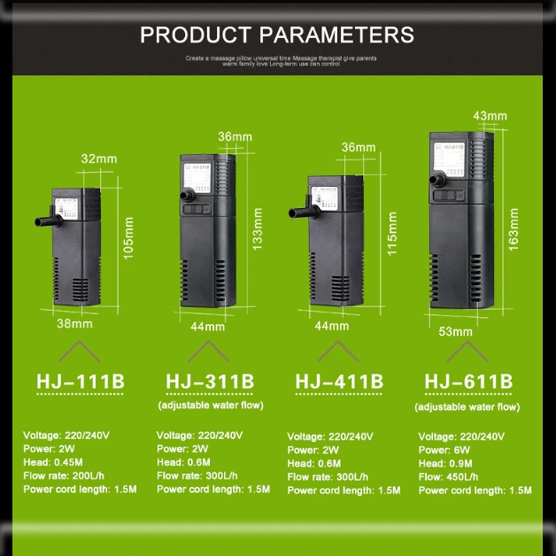 SUNSUN HJ311/111B/611B/411B фильтр для аквариума 3 в 1 встроенный фильтр для аквариума бесшумный фильтр оборудование кислородный насос