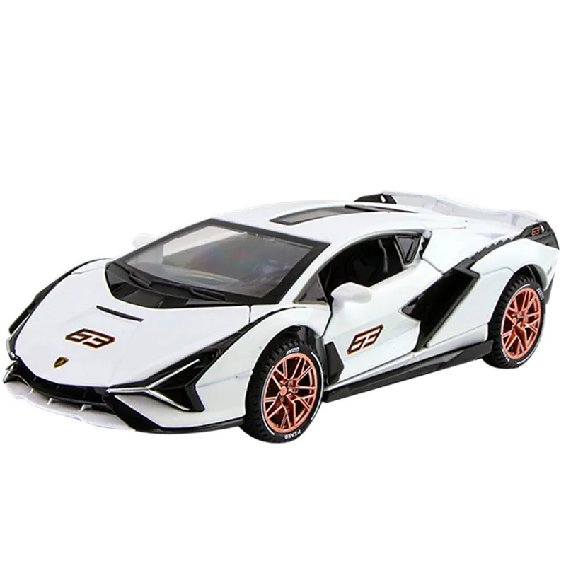

1:32 Alloy Sports Car Model Pull Back Car Diecast Metal Racing Car Toy Decoration Lightning Man Toy Car Sound And Light Car Kids