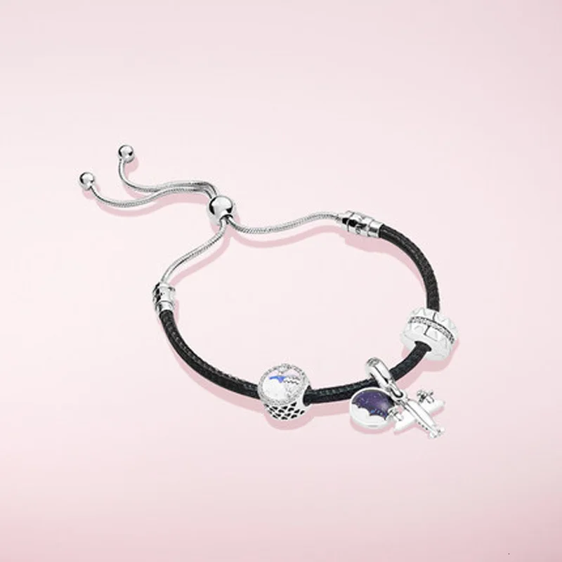 

high quality 1:1 100% 925 silver sterling plane pendant psychiatrist bracelet freight free