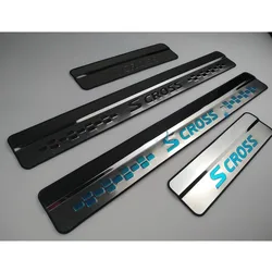 Stainless Steel Door Sills Kick Plate Guard Pedal Protector - Car Styling Accessory (Silver)