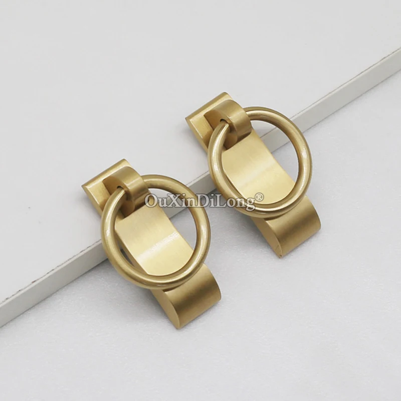 10PCS or 5Pairs European Pure Brass Kitchen Cabinet Door Handles Cupboard Wardrobe Drawer TV Cabinet Pulls Handles& Knobs