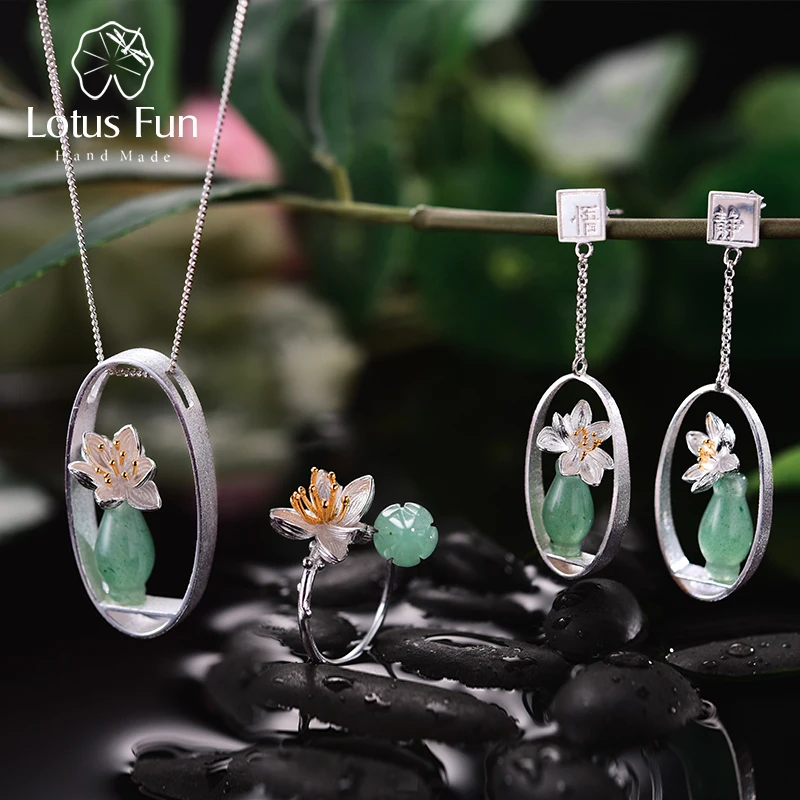 Lotus Fun Real 925 Sterling Silver Natural Chalcedony Handmade