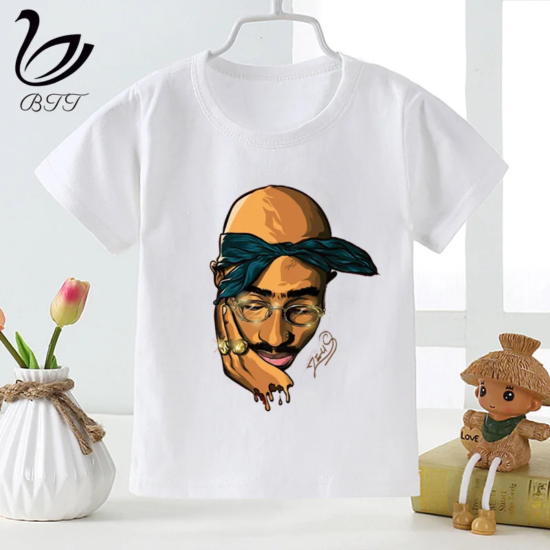 Футболка с изображением американского рэпера Тупака макавели 2pac футболка с мультяшным принтом дизайнерские Детские футболки детская одежда с короткими рукавами