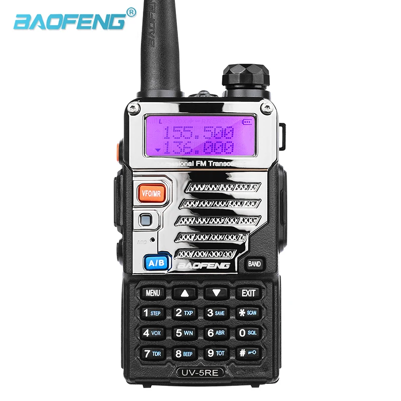 Черный Портативная рация портативное радио Baofeng UV-5RE двухдиапазонное двухстороннее радио Pofung UV 5RE 5 Вт 128CH UHF/VHF двойной дисплей радио - Цвет: Черный