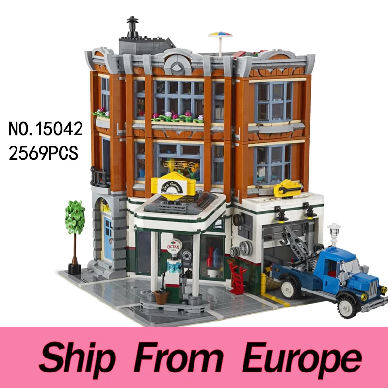 Street View Corners Garage Model Architecture House Building Blocks Bricks Kit for Kids Birthday Christmas Gifts Set | Игрушки и хобби