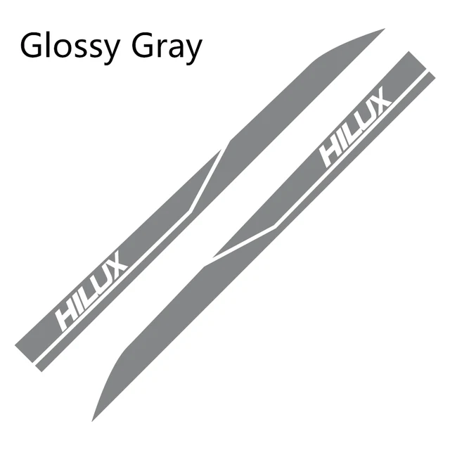 Car Door Side Stickers For Toyota Hilux Revo Vigo Auto Vinyl Film DIY Decals Sport Styling Automobile Tuning Accessories 2Pcs Glossy Gray