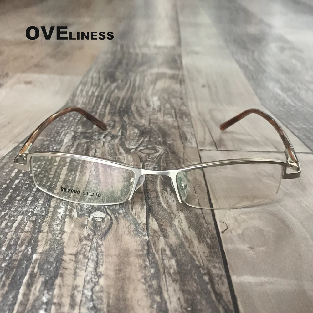 metal optical eyeglasses prescription glasses frame half rim myopia glasses computer glasses spectacle frames square glasses