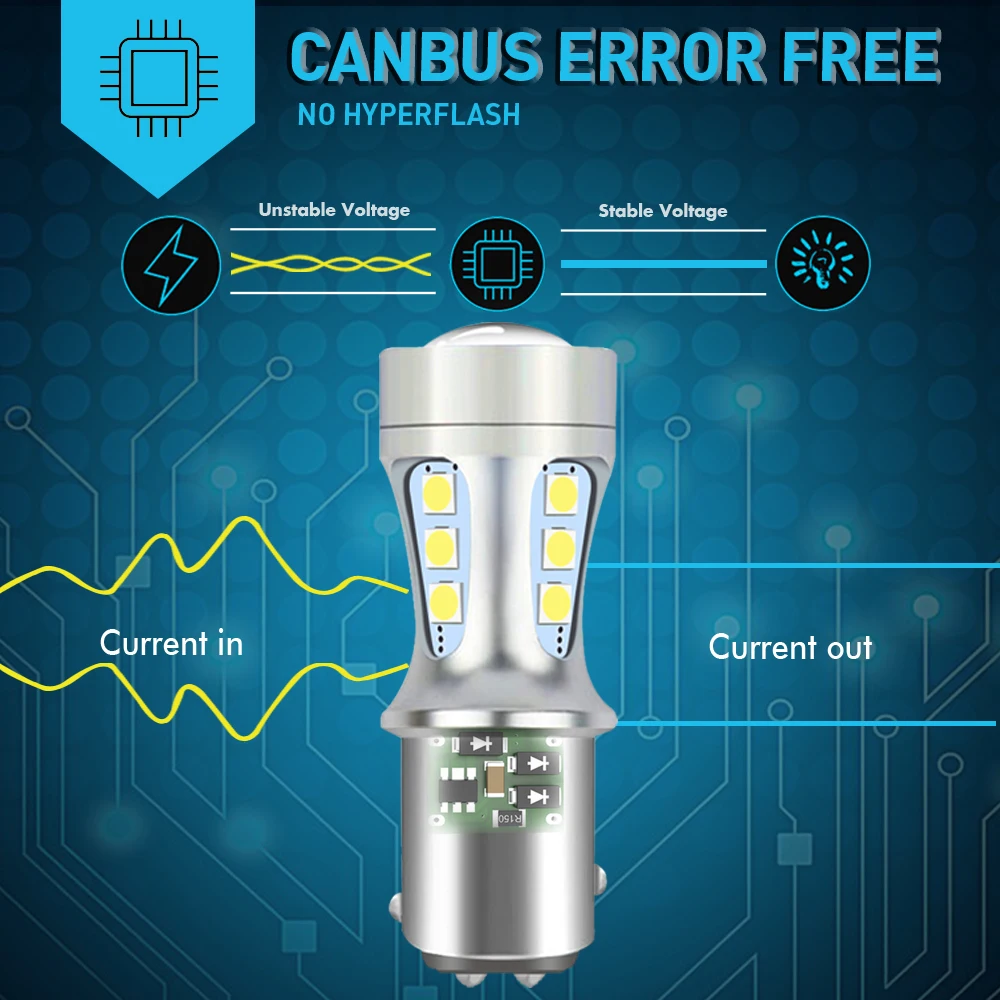 2 шт. 1157 BAY15D 1156 P21W супер Бриг лампы светодиодный фонари заднего хода для VW Golf 4 5 6 7