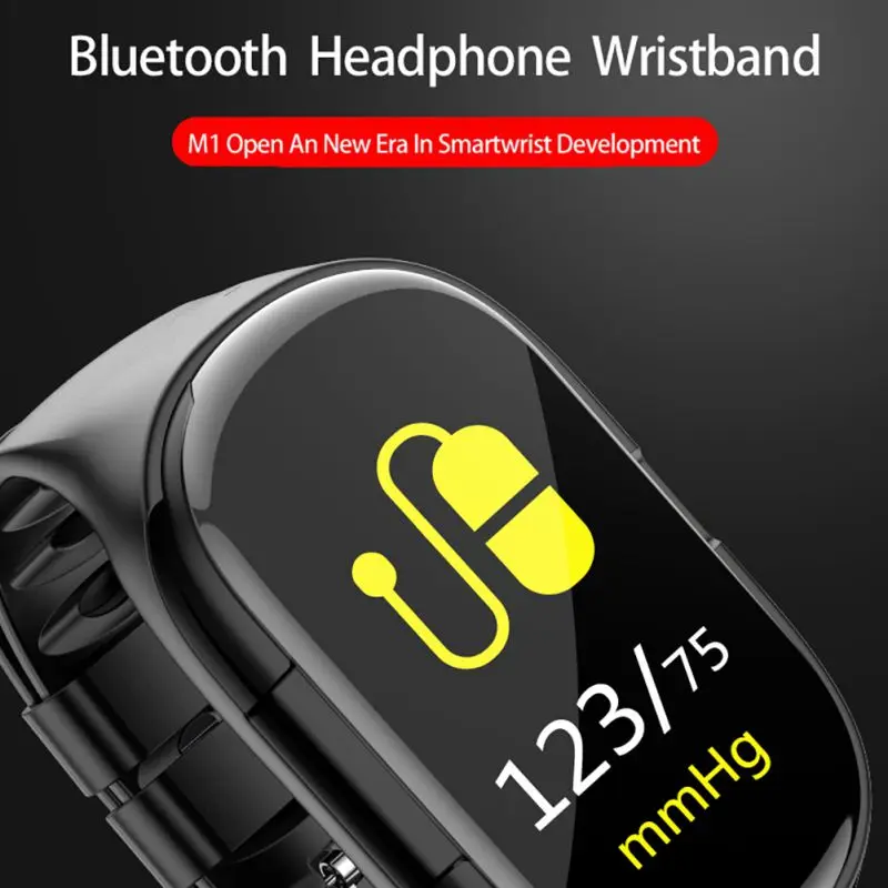 M1 Dual Bluetooth 4,2, гарнитура, умный Браслет, пульсометр, измеритель артериального давления, смарт-часы для Ios, Android, мобильного телефона