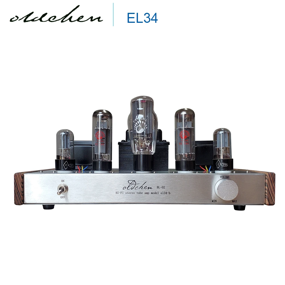 Oldchen Class A Tube Amplifier EL34 Pure Pre-Amp Hifi Fever Home Theatre Audio Amplifier with Bluetooth 5.0 subwoofer plate amplifier