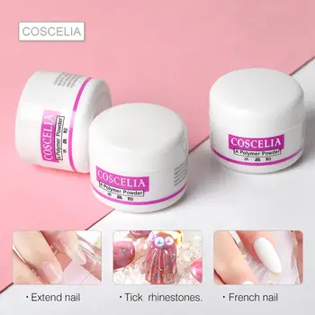 

COSCELIA Acrylic Powder Nail Gel Poly For Nail Art Clear Acrylic Nail Set Kit Glitter Powder Acrylic Nails For All Manicure