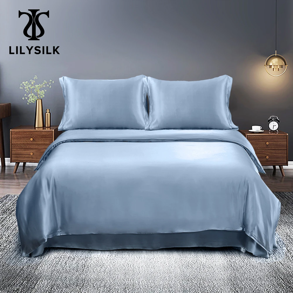 Lilysilk Bedding Set 4pcs Silk 100 Mulberry Luxury Queen King Seamless