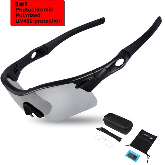 Black No Light Западные велосипедные поляризованные велосипедные очки UV400 фотохромные спортивные солнцезащитные очки велосипедные очки близорукость рама Gafas Ciclismo велосипедные очки - Цвет: Black No Light