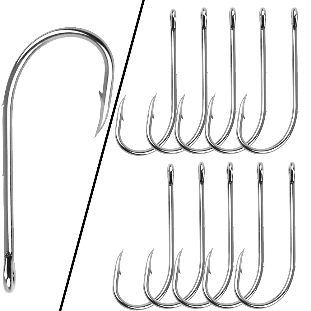 100pcs/lot Barbed Fishing Hook 12 6/0 High Carbon Steel Baithold
