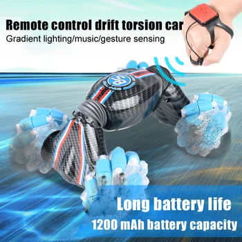 

RC Stunt Car Watch Gesture Sensor Control Deformable Electric Car 4WD All-Terrain Car with LED Light Music for Kids HB88