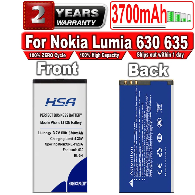 Новый аккумулятор HSABAT 3700 мАч для Nokia Lumia 630 635 636 638 | Мобильные телефоны и аксессуары