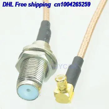 

EMS/ DHL 50pcs F TV female bulkhead to MCX male plug right angle RG316 Jumper pigtail 6" cable 22j