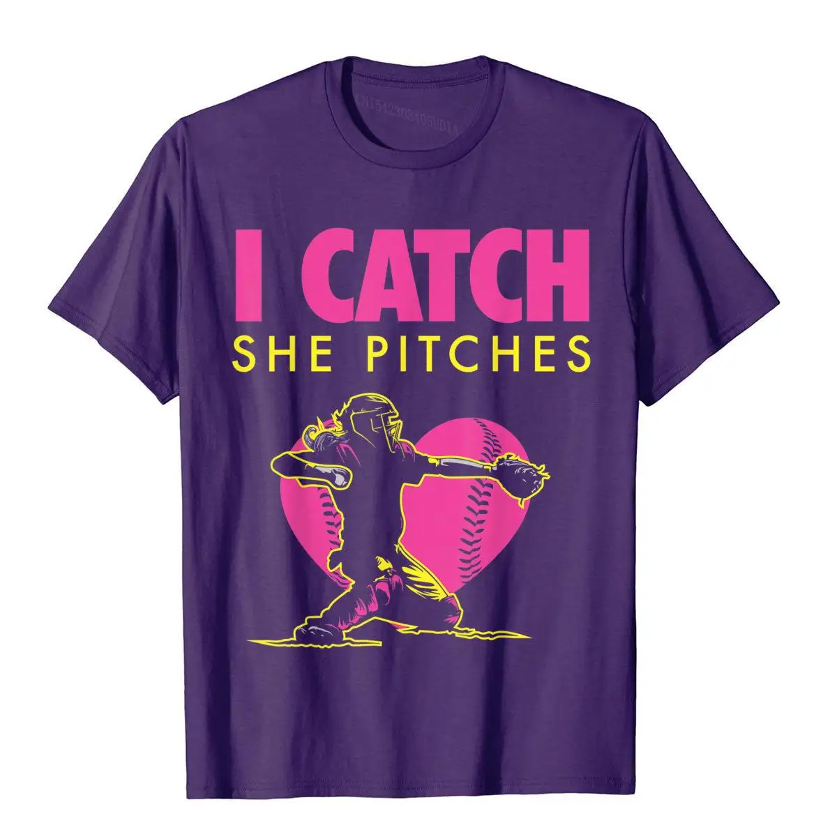 Softball Dad amp; Mom Shirt - I Catch She Pitches__B5967purple