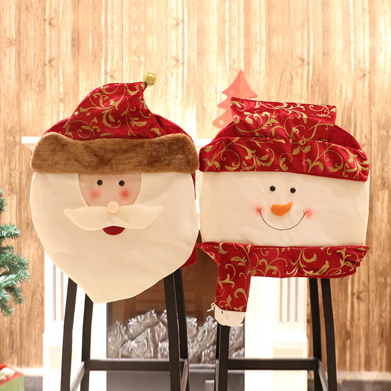 

Christmas Decoration Santa Claus Snowman Chair Back Cover Xmas Dinner Table Decor 64*48cm New Year Decorative Cover for Chair