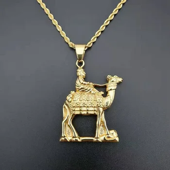 

Hip Hop Gold Color Stainless Steel Camel Pendants Necklaces for Men Rapper Jewelry Drop Shipping