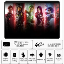 Global Deca Core 10 дюймов планшетный ПК 6 ГБ ОЗУ 128 Гб ПЗУ 1920*1200 ips 8000 мАч Android 8,1 Dual Sim 4G LTE планшеты 10,1+ подарки