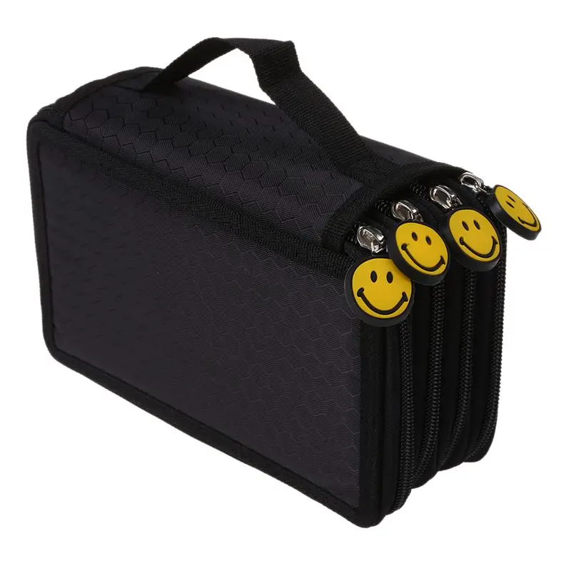 

4 Layer Oxford Canvas Pencil case 72 Holders Pencil Bags Multi-Function Storage Bag School Office Supplies School Stationery (bl