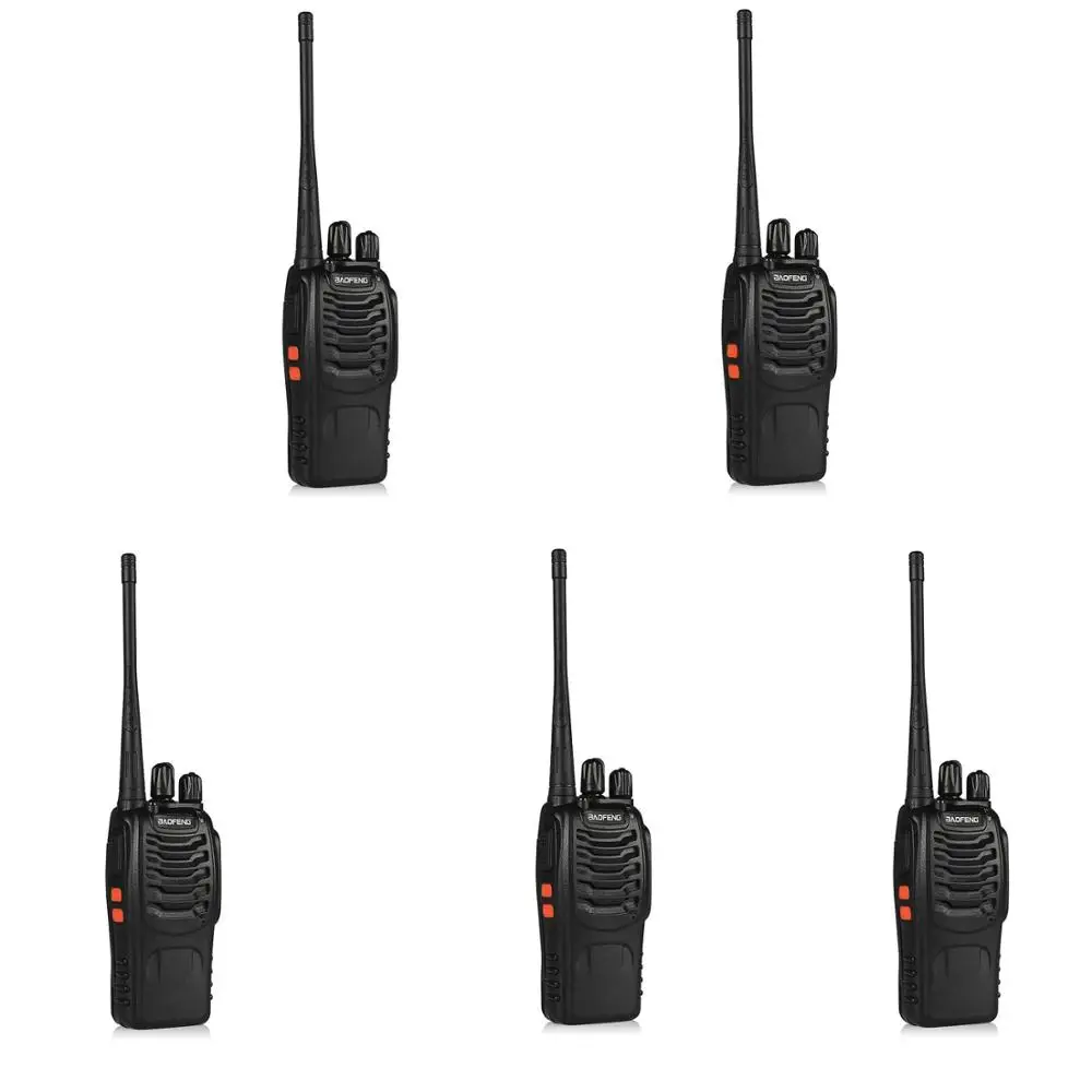 5 шт. BAOFENG BF-888s рации UHF перезаряжаемый 5 Вт ручной 400-470 МГц 16CH двухстороннее CB радио с светодиодный фонарик и наушник