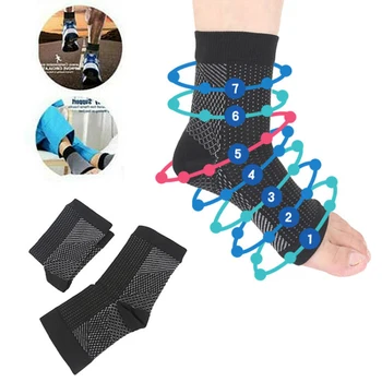 

1 Pair Anti fatigue Sports Pressure Socks Non-Slip Peep ToePilates Ankle Grip Durable Open Half Five Fingers Cotton Yoga Socks