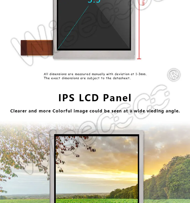 Wisecoco 3,5 дюймов 240*320 ips 60 Гц 39 шпильки экран дисплей для промышленного и портативные устройства можно крепить любые приспособления: PDA ЖК экран дисплей