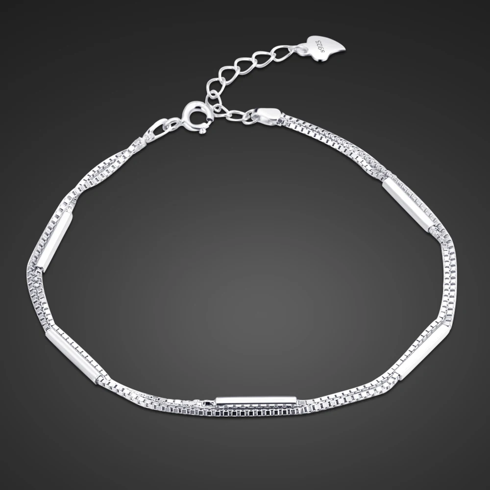 Высокое качество,, 925 серебряные браслеты, модные браслеты на цепочке, очаровательные женские ювелирные изделия