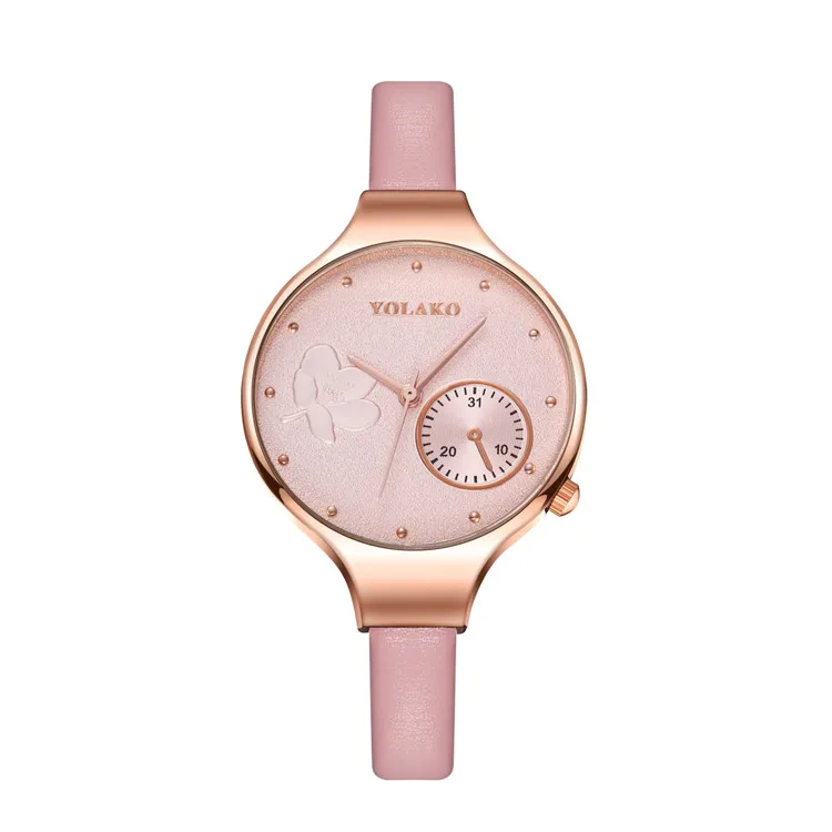 

Women Watches Relojes Para Mujer New Ladies Watch Brand Luxury Gift For Women Pink Leather Strap Quartz Wristwatch Female Clock