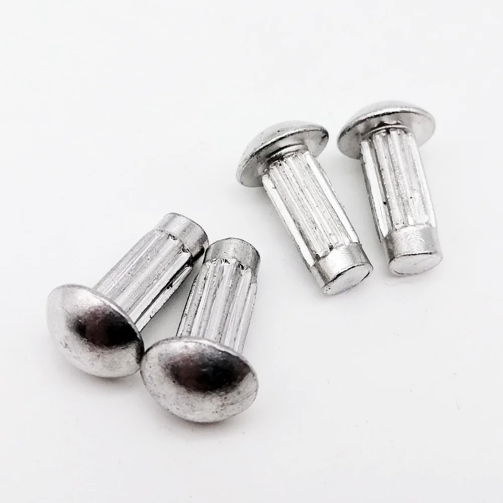 HZYUEGOU 100 Stück M2 M2.5 M3 M4 Aluminium-Rundkopf-Nieten mit gerändeltem Schaft für Etiketten und Namensschilder, Durchmesser 2mm 2.5mm 3mm 4mm – Detail 4
