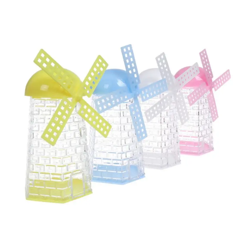 6 шт. пластиковая коробка для конфет ветряная мельница дизайн Конфеты Подарочная бутылка прозрачная коробка для конфет банка для свадебной вечеринки Gfts