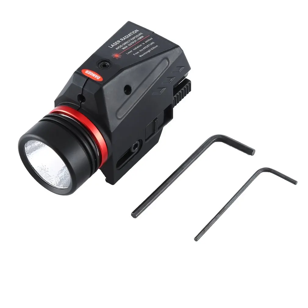 

Tactical LED Weapon Gun Light Flashlight Red Dot Laser Sight Military Airsoft Pistol Gun Light for 20mm Rail Mini Pistol Gun