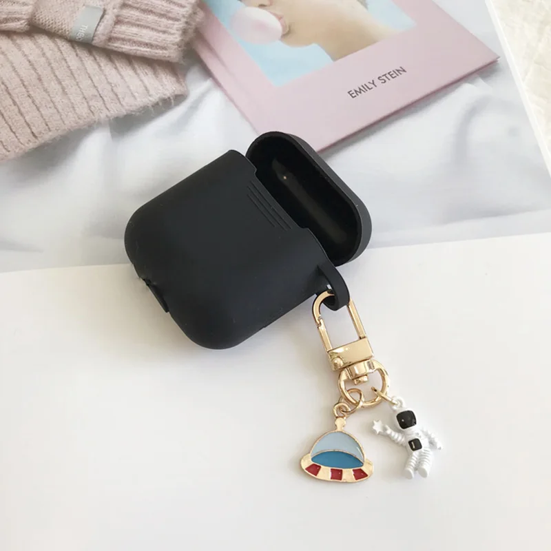 Роскошная Милая подвеска Звезда Луна для Apple Airpods 1 2 аксессуары чехол для наушников силиконовый чехол для гарнитуры космический космонавт брелок для ключей