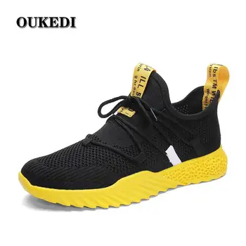 

2019 New 4d Print Men Running Shoes Breathable Fly Weave Sneakers Outdoor Sport Black White Grey Footwear Male Big Size 45