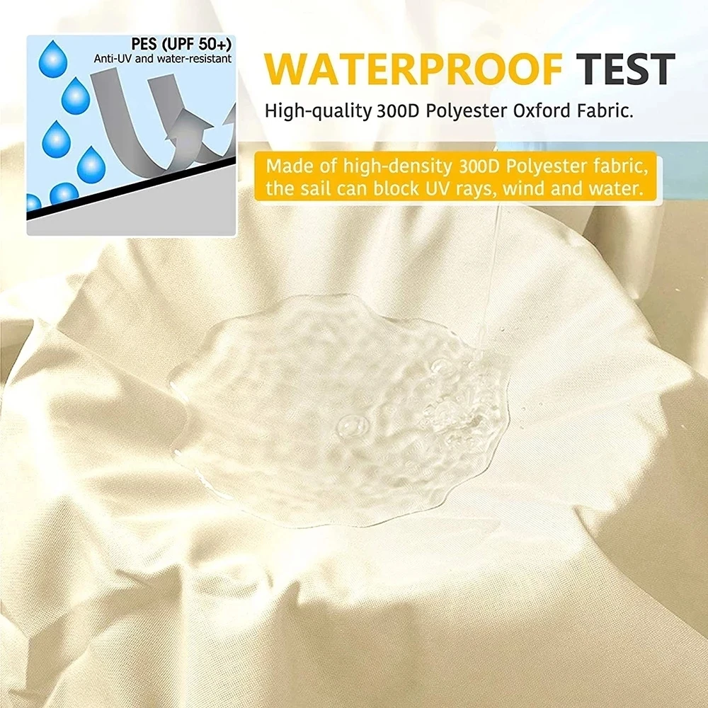 Waterproof Triangular Shade Sail Canopy Outdoor Garden Patio Swimming Pool Sun Shelter Sunscreen Anti-UV